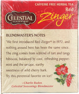 Celestial Seasonings Tea Caffeine Free Herbal Tea, Red Zinger 20 ea