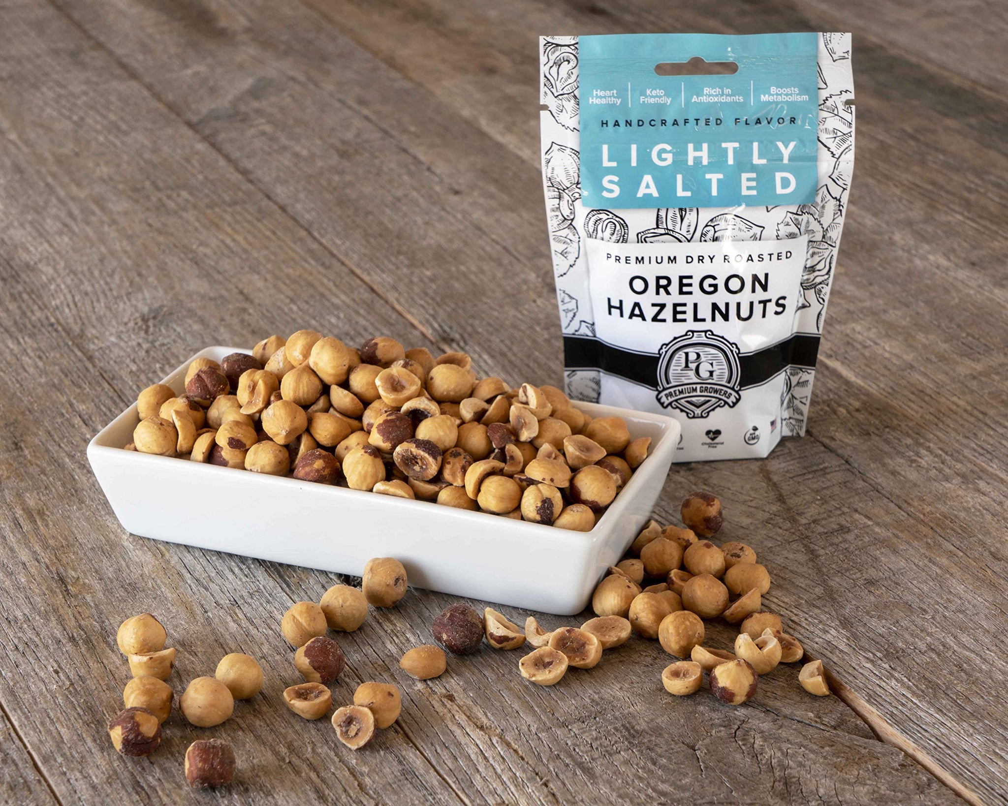 Oregon Farm To Table - Hazelnuts from Premium Growers - Dry Roasted - Lightly Salted - Kosher Certified - 1 LB