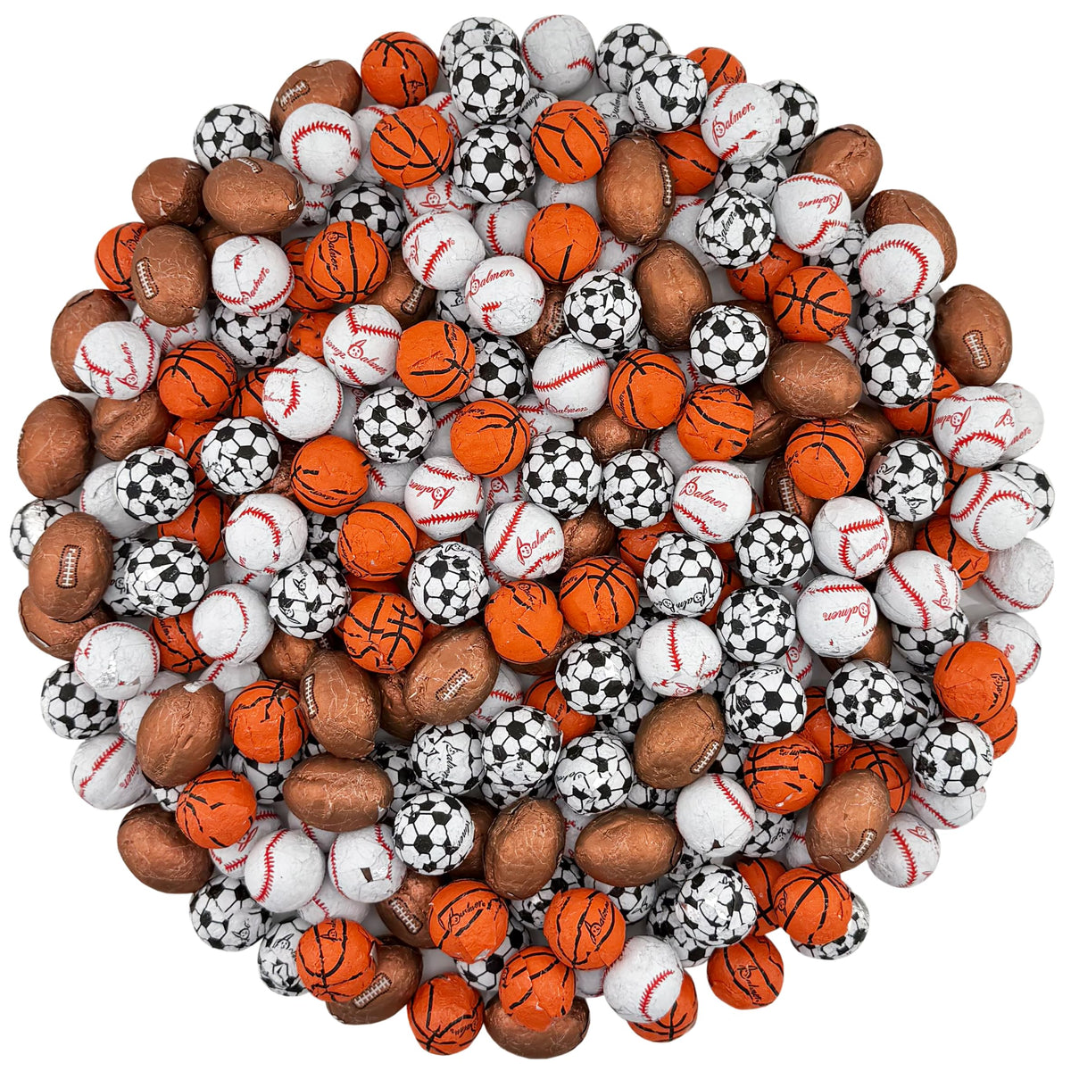 FirstChoiceCandy Milk Chocolate Foil Wrapped Balls (Assorted Sport, 2 Pound (Pack of 1))