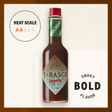TABASCO Brand Chipotle Pepper Hot Sauce, Medium Heat, Glass Bottle, Smoky & Smooth, Great for Marinating or Grilling Meats, Chicken Burritos, & More