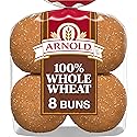 Arnold Whole Wheat Buns, 8 count, (2.0 oz each), Hamburger Buns, 16 oz Bag