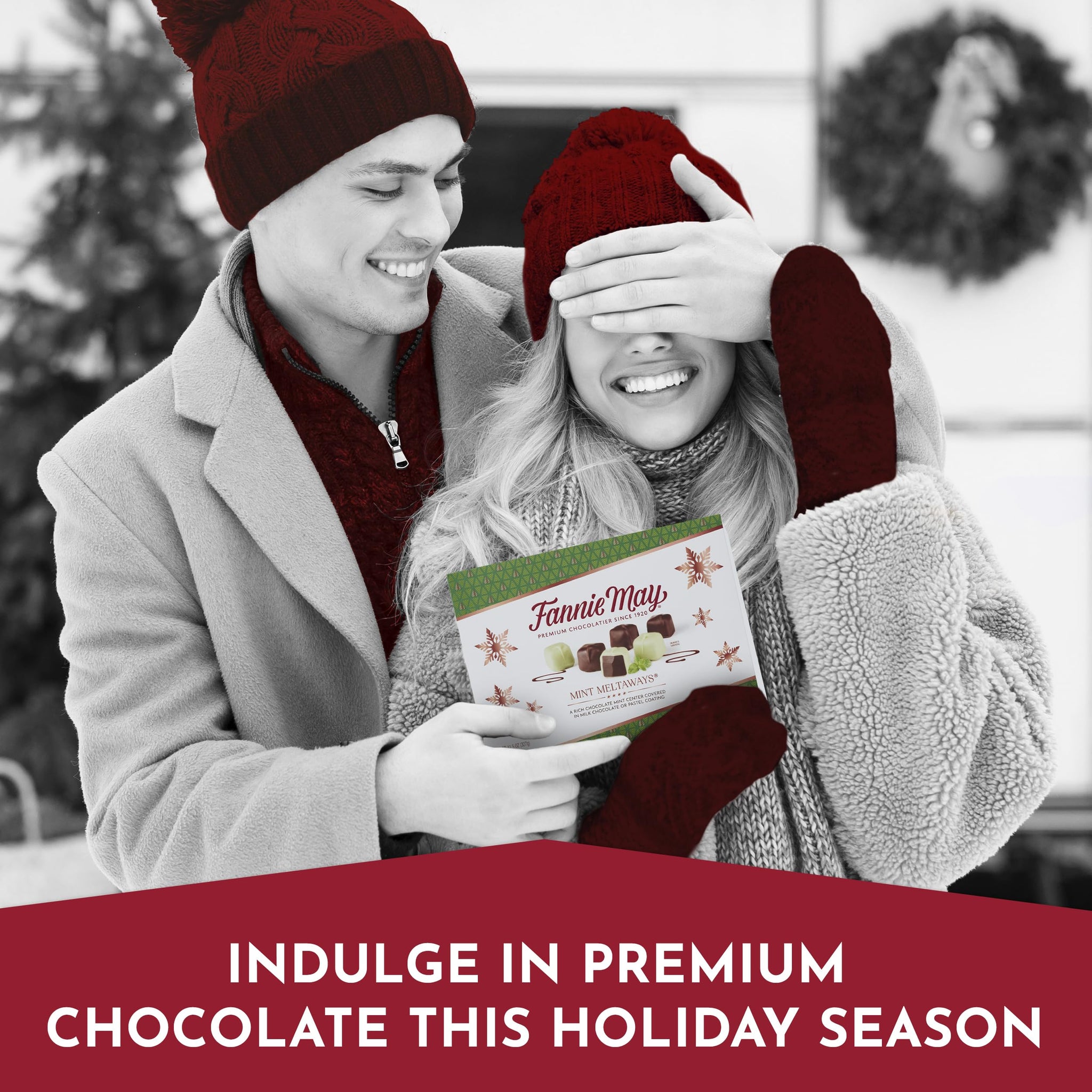 Fannie May Mint Meltaway, Mint Chocolate Candy with Milk Chocolate Pastel Coating, Holiday Chocolate Gift Box, 11.5 oz