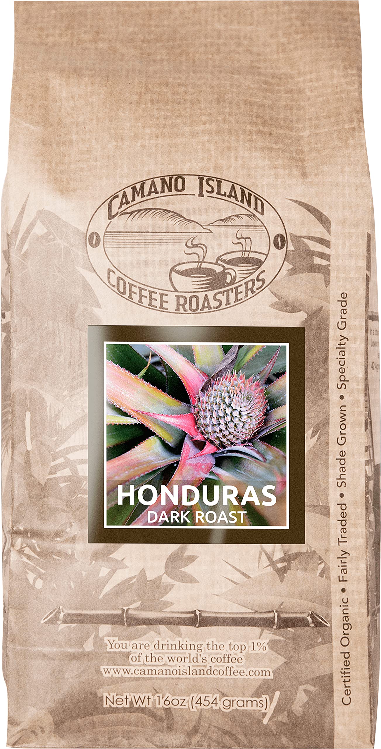 Camano Island Coffee Roasters Roasters Honduras Dark Roast, Ground 1lb, Fresh Small Batch Roasted, USDA Organic, Fairly Traded, Shade Grown Top 1%