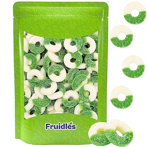 Fruidles Apple Gummy Rings Candy, Assorted Fruit Flavors Gummies, Allergy Friendly, Non-GMO, No Artificial Sweeteners Gummy (2 Pounds)