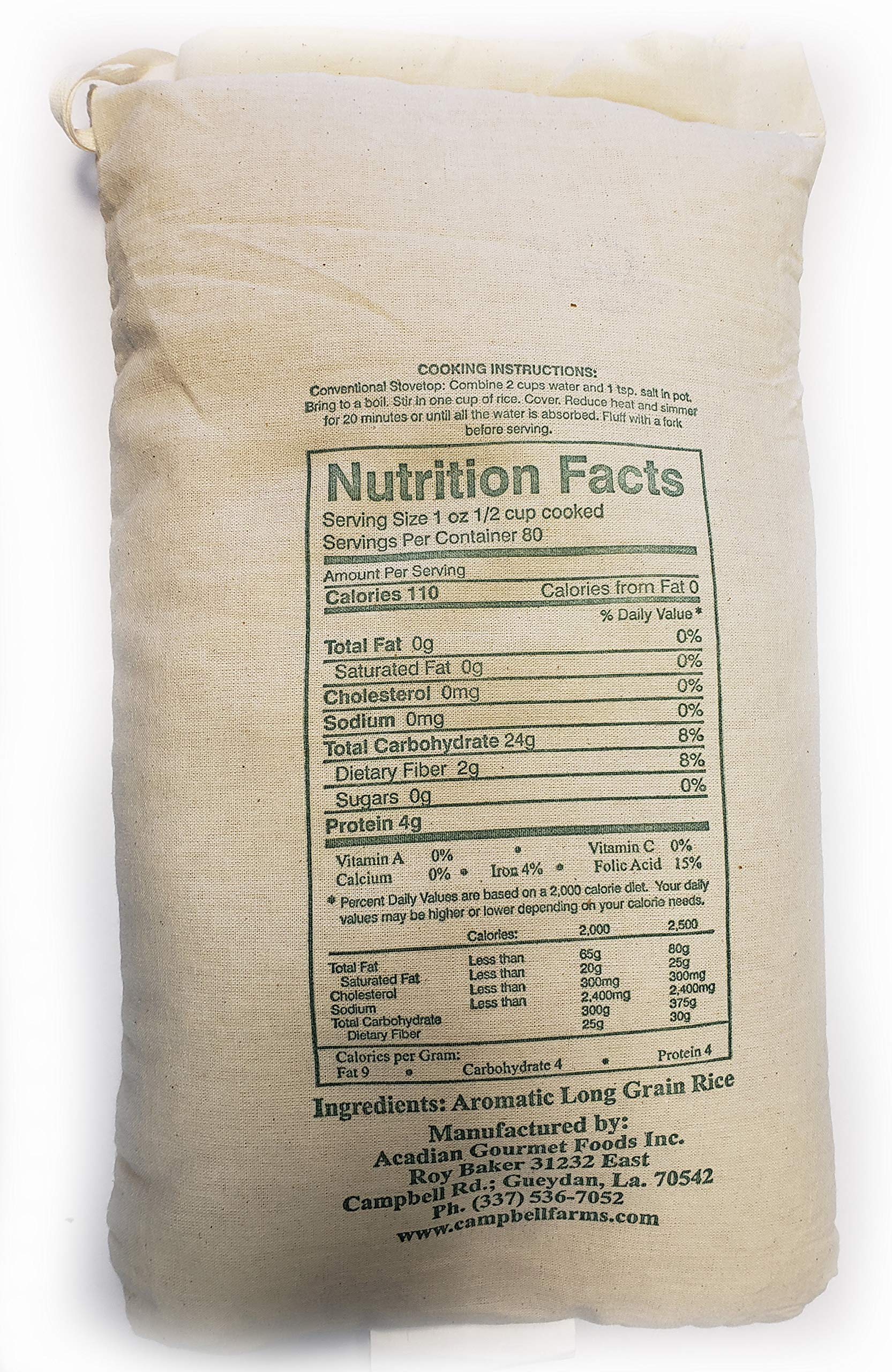 Baker Farms, Gourmet Louisiana Popcorn Rice, 5 lb Sack