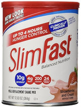 SlimFast Original Strawberries & Cream Meal Replacement Shake Mix - Weight Loss Powder - 12.83 Oz. Canister - 14 Servings - Pantry Friendly