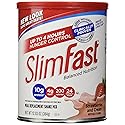 SlimFast Original Strawberries & Cream Meal Replacement Shake Mix - Weight Loss Powder - 12.83 Oz. Canister - 14 Servings - Pantry Friendly