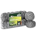 12 Pack Stainless Steel Scourers by Scrub It - Steel Wool Scrubber Pad Used for Dishes, Pots, Pans, and Ovens. Easy scouring for Tough Kitchen
