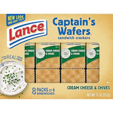 Lance Sandwich Crackers, Captain's Wafers Cream Cheese and Chives, 8 Count (Pack of 14)