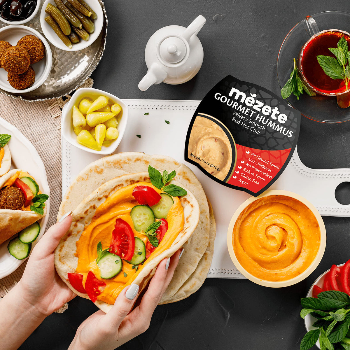 Mezete Red Hot Chilli Hummus, 215 GR