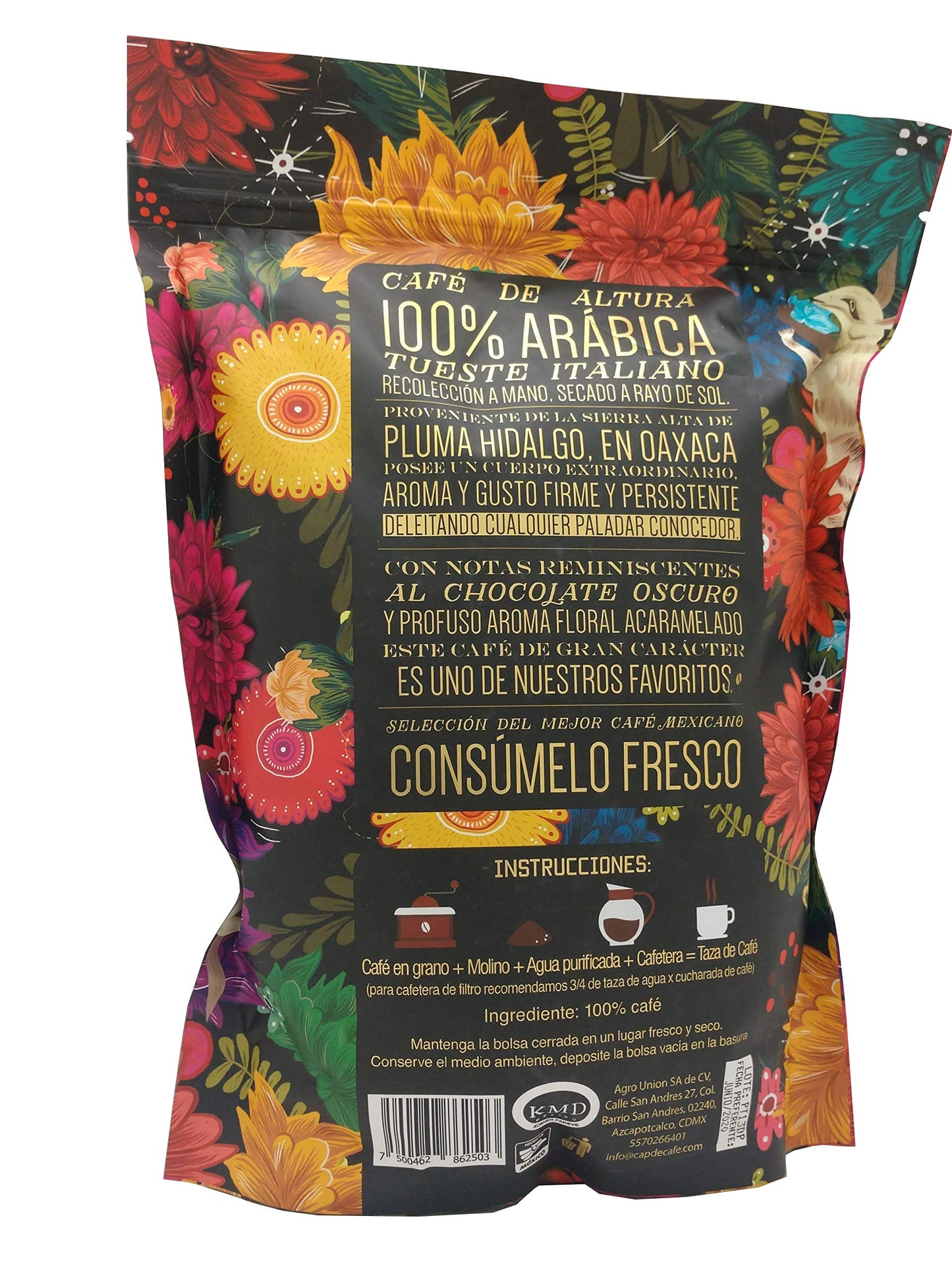 Etnia 52 - Oaxaca (Intenso), Mexican Whole Bean Coffee, 1 lb. or 16oz, Kosher Certified (KMD), Made in Mexico, Includes Ebook Recipe Link