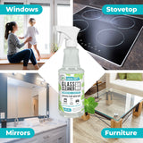 Mighty Mint Glass Cleaner, Ammonia-Free, Streak-Free Spray for Windows, Screens, Stovetop, Bathroom, Natural Peppermint Scent, 16oz
