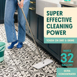 Aunt Fannie's Ultra Concentrated Floor Cleaner Vinegar Wash, Multi-Surface Solution For Mopping, Value Size, Bright Lemon Scent, 64 oz