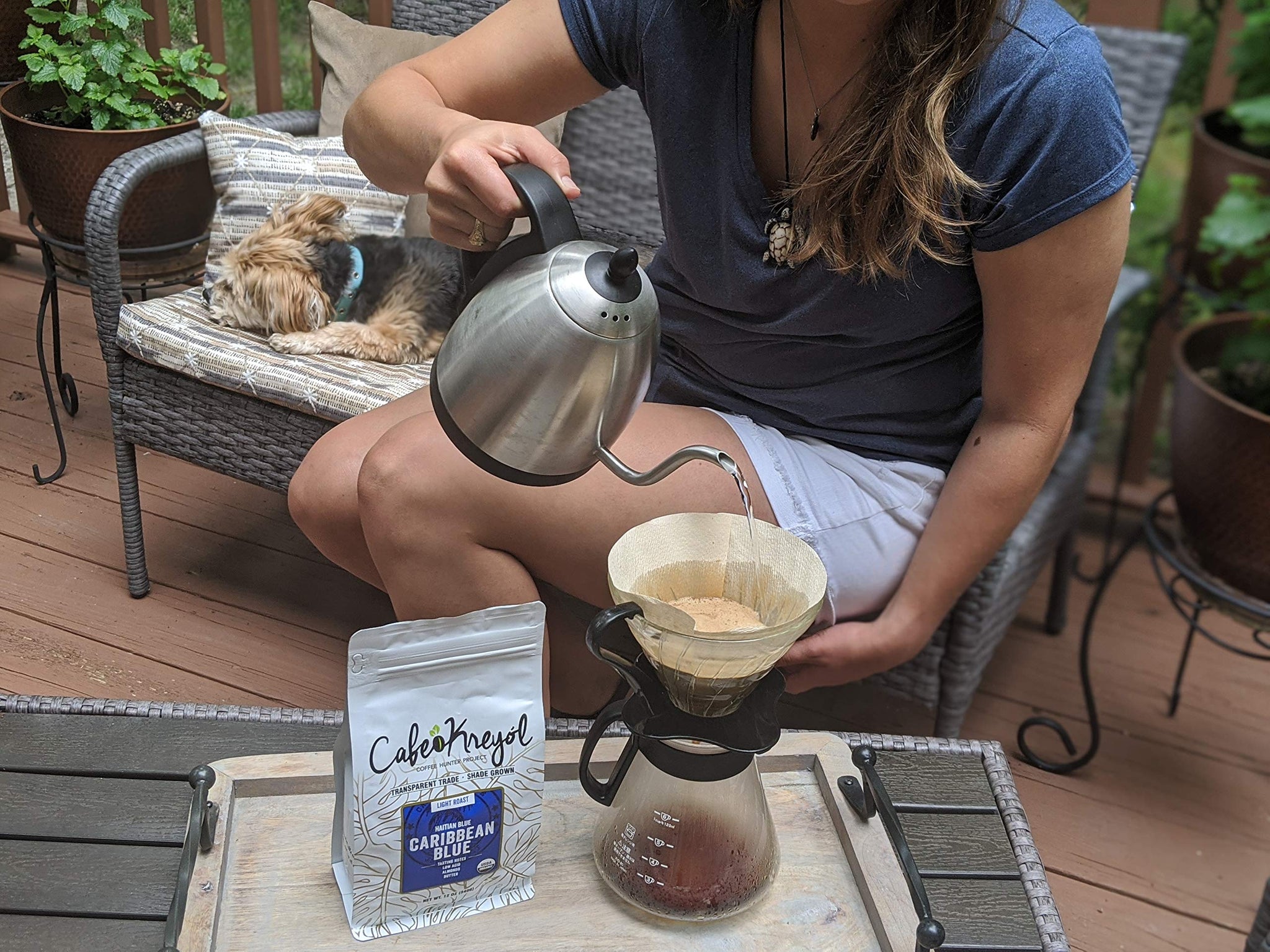 Cafe Kreyol Organic Caribbean Blue | 2 lb - Haitian Blue Light Roast Coffee - Whole Bean Coffee, High Caffeine - Smooth Low Acid with Notes of Almond