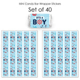 Big Dot of Happiness Ahoy It’s a Boy - Mini Candy Bar Wrapper Stickers - Nautical Baby Shower Small Favors - 40 Count