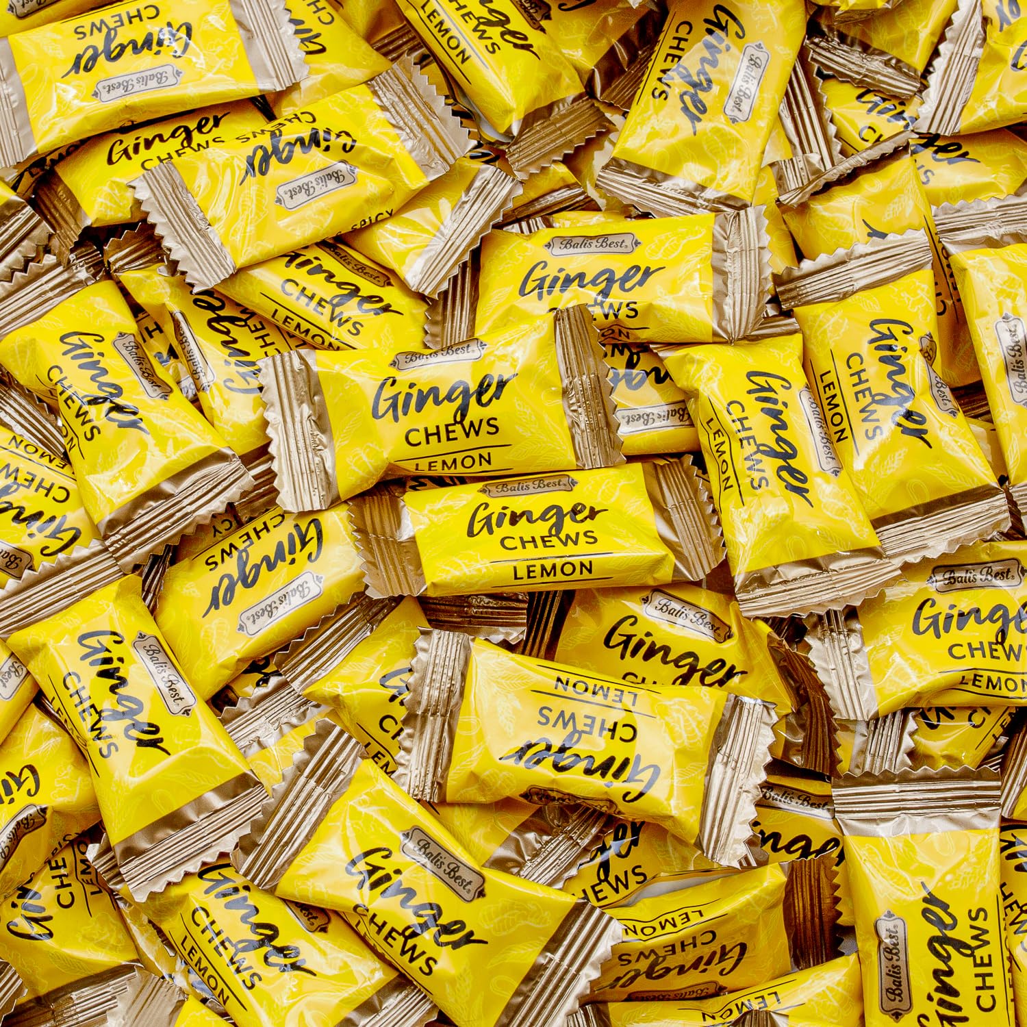 Ginger Candy Chews for Nausea Relief 1 lb - Natural Lemon and Honey Flavored, 100% Real Ginger, Individually Wrapped, Bulk