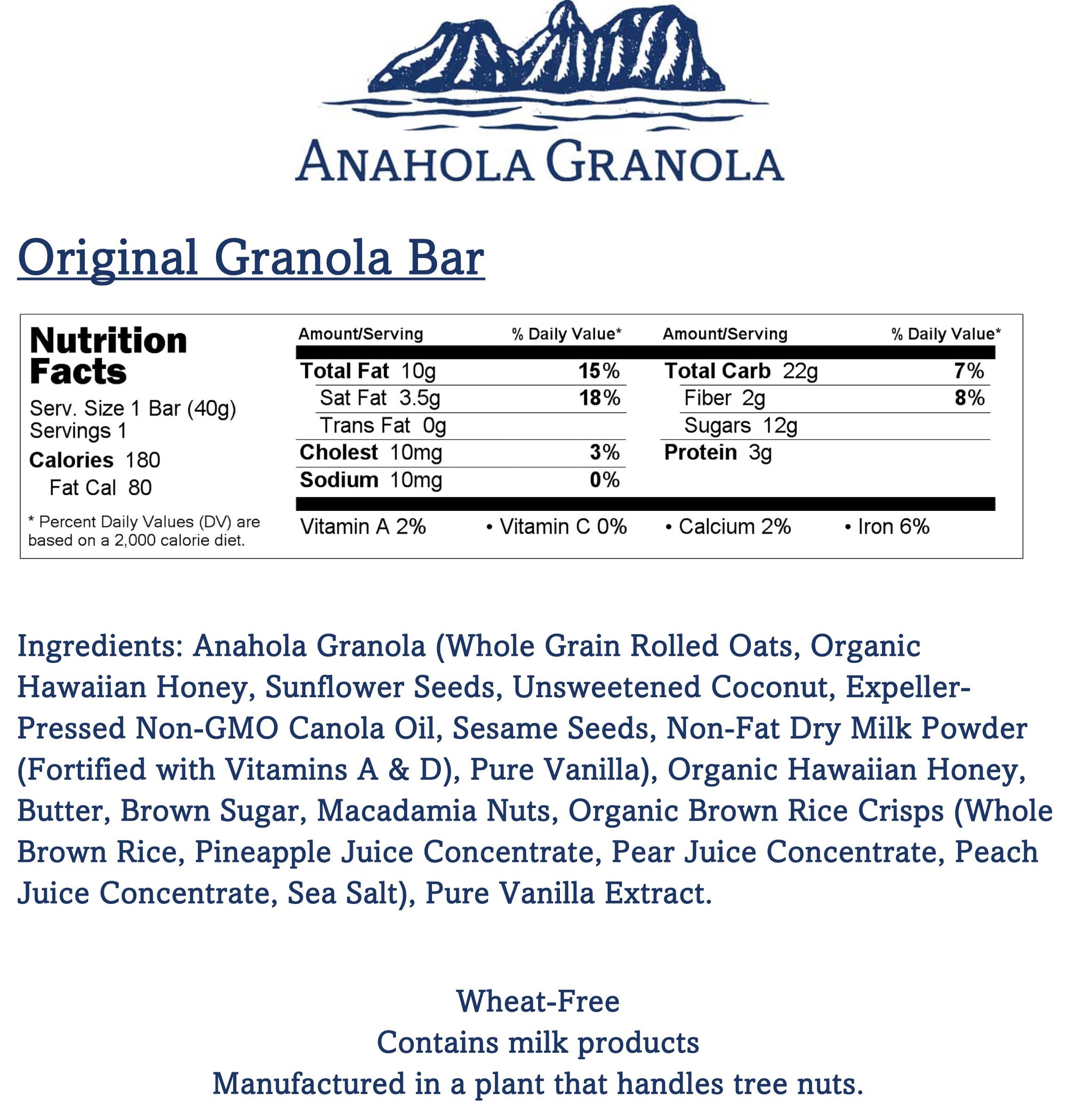 Anahola Granola Original Bars, 8 Count