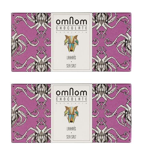 Omnom Lakkris + Sea Salt | Icelandic Bean To Bar Chocolate by OMNOM CHOCOLATE REYKJAVIK | 2 x 60g Bar