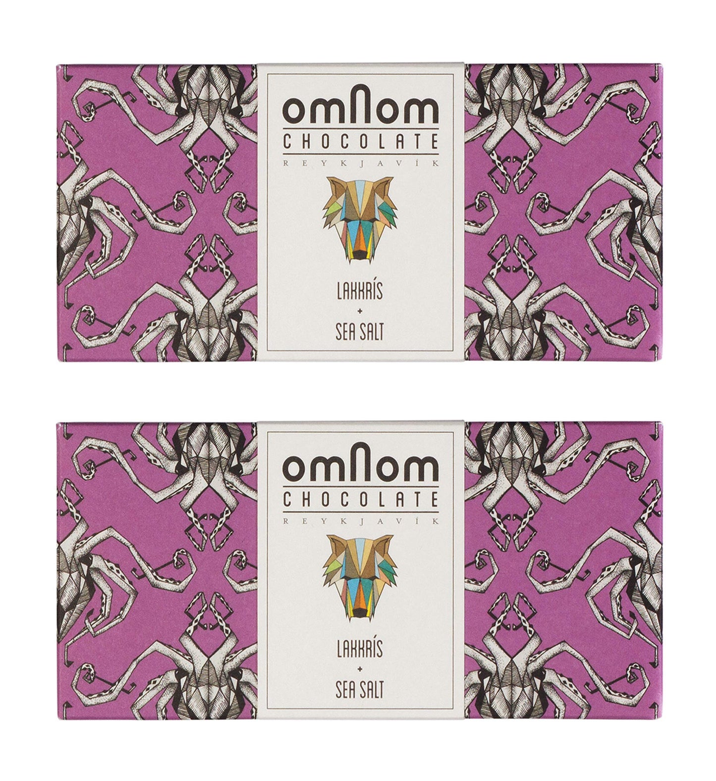 Omnom Lakkris + Sea Salt | Icelandic Bean To Bar Chocolate by OMNOM CHOCOLATE REYKJAVIK | 2 x 60g Bar