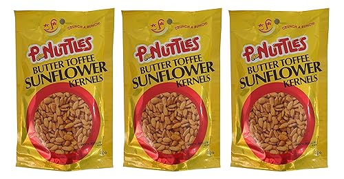P.nuttles Butter Toffee Sunflower Kernels 4.5 oz - Pack of 3 (Sunflower Seeds)