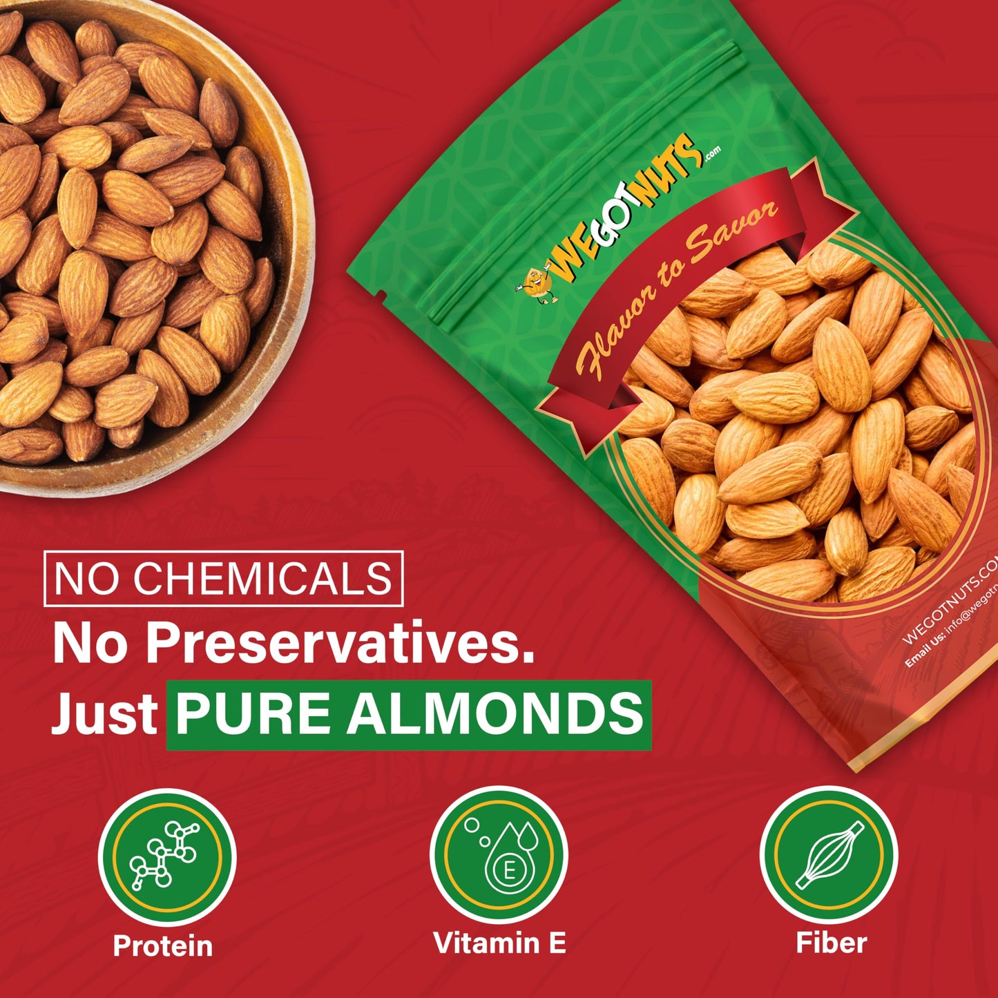We Got Nuts Jumbo California Almonds 64oz (4 Pounds) (Whole, Naturel, Non Gmo, Shelled, Unsalted)