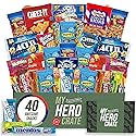 Military Snack Box (40 Piece Variety Gift Basket Care Package) Peanuts, Candy, Chips, Granola Bars & More - My Hero Crate
