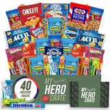Military Snack Box (40 Piece Variety Gift Basket Care Package) Peanuts, Candy, Chips, Granola Bars & More - My Hero Crate
