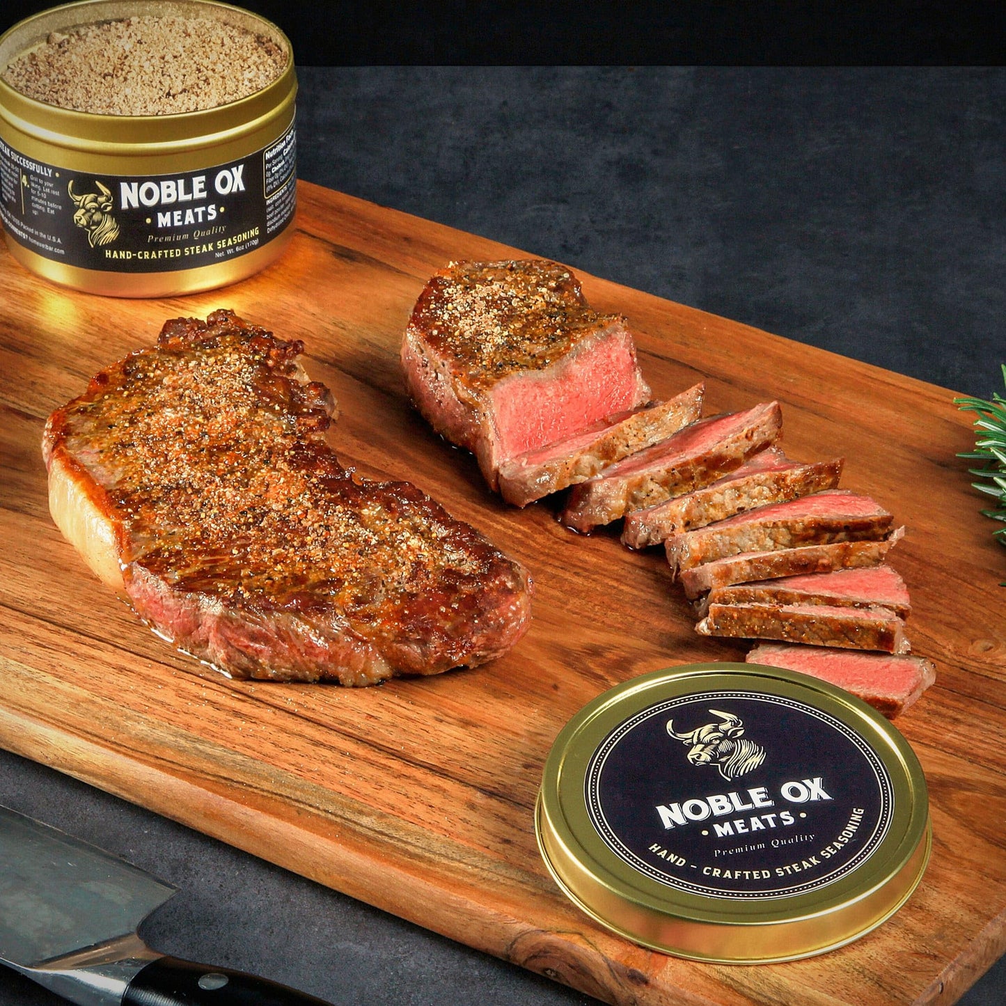 Noble Ox Hand-Crafted Meats Seasoning for Steak, Chicken, and Veggies - 6 oz (170g) Aromatic Herb & Spice Blend (Two Pack)