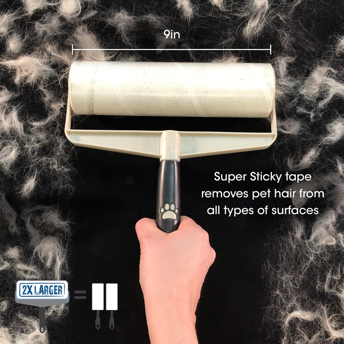 Spotty Supersize Extra Sticky, Adhesive Lint Roller Refill, Pet Cat & Dog Hair Remover for Clothes and Furniture, 60 Sheet ct
