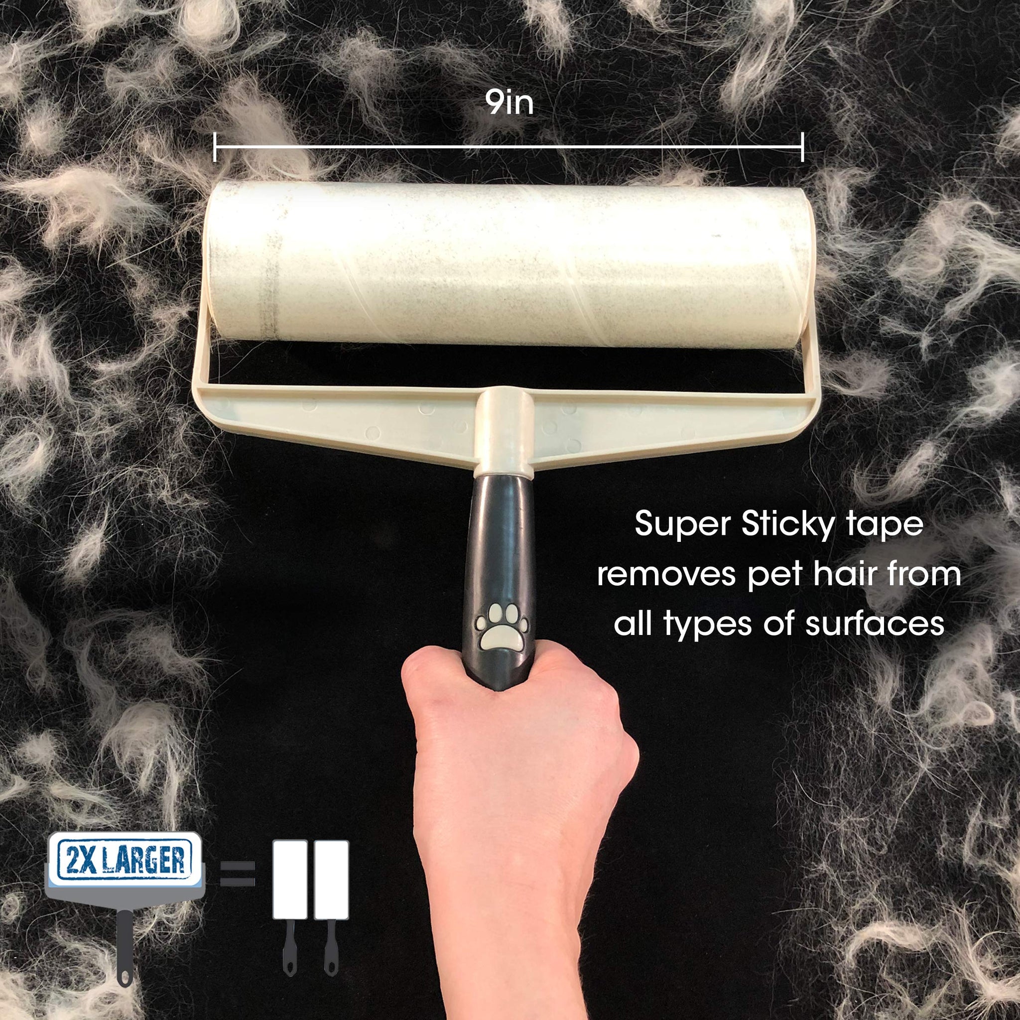 Spotty Supersize Extra Sticky, Adhesive Lint Roller Refill, Pet Cat & Dog Hair Remover for Clothes and Furniture, 60 Sheet ct