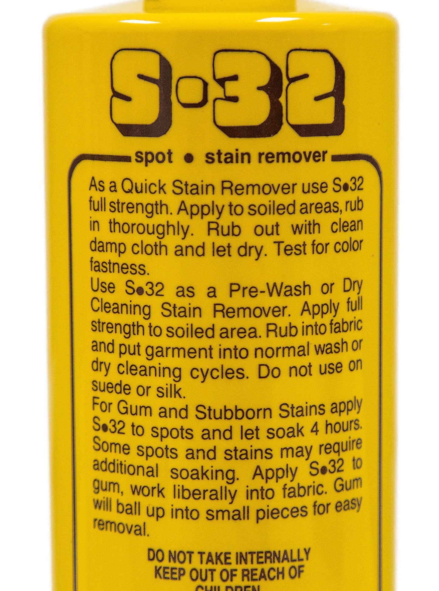 S-32 Spot Stain Remover, Safely Removes Stubborn Spots and Stains, Commercial Use, Household Needs, 15.2 Ounces, 2 Pack