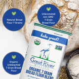 Great River Milling Organic 7 Grain Blend Bread Flour | Unbromated & Unbleached Flour | Non-GMO, Kosher | Stone Ground for Baking, Bread, Muffins