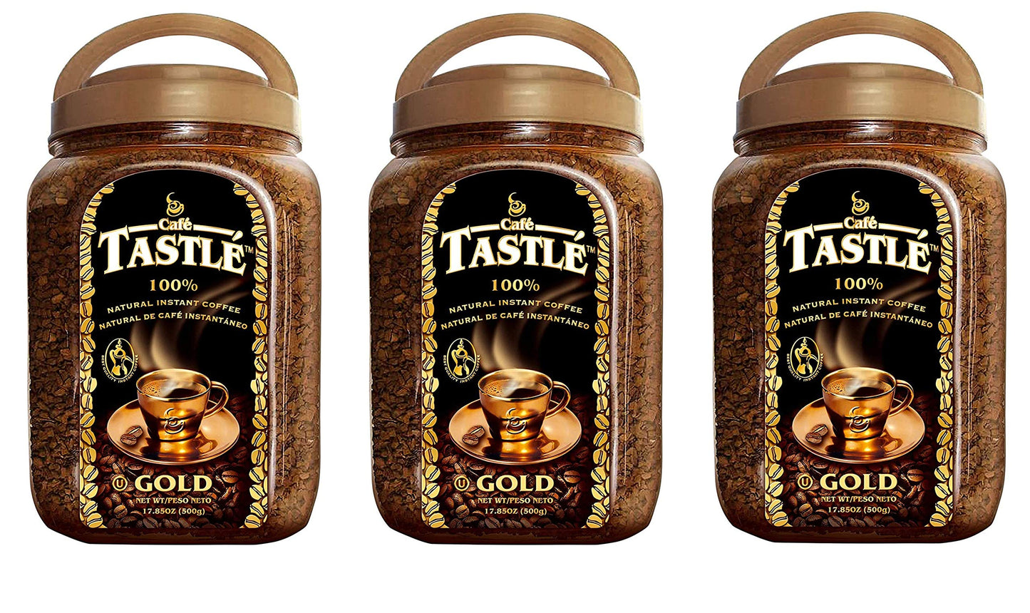 Cafe Tastle Gold Freeze Dried Instant Coffee, 3 jars of 17.85 oz (53.55 Oz)