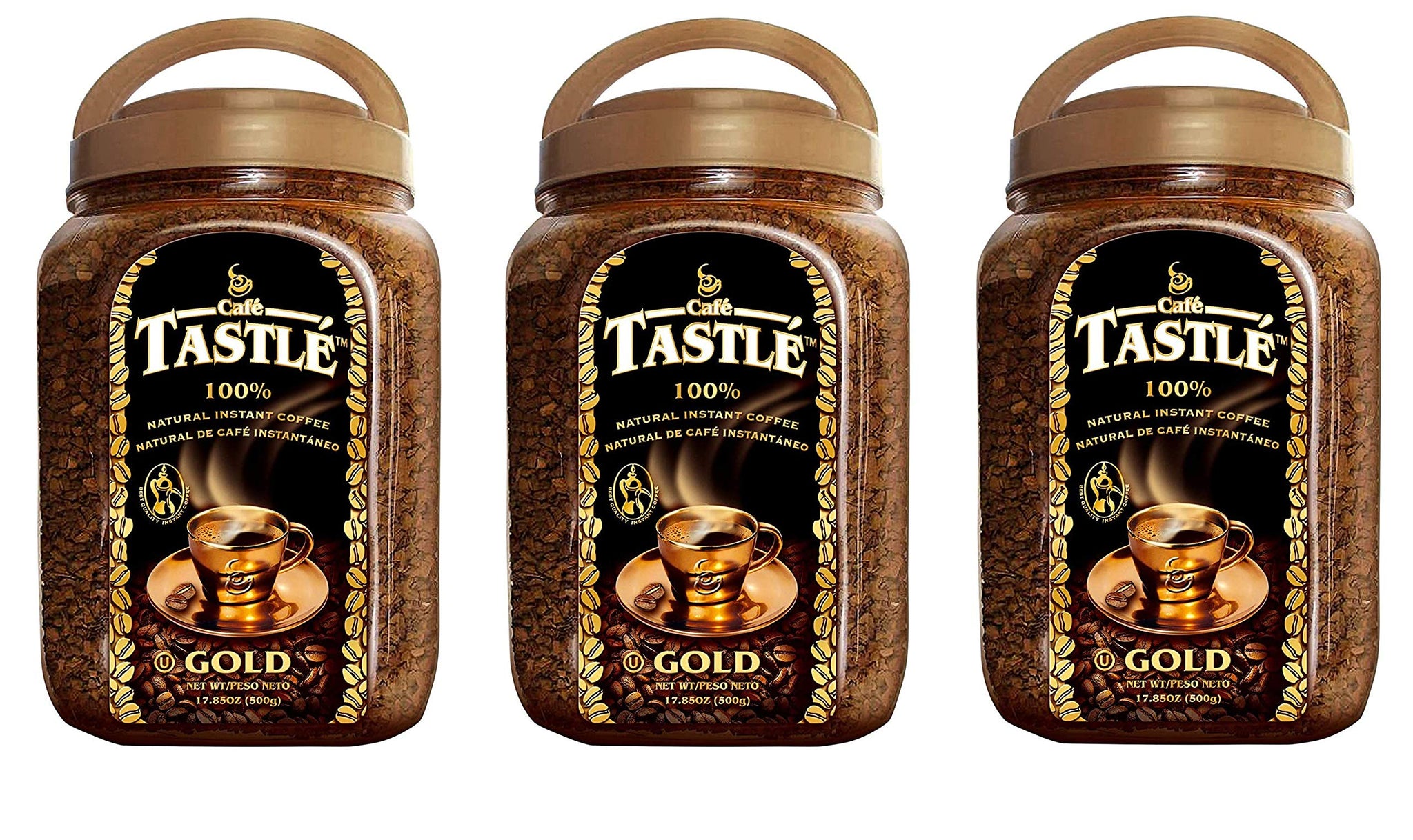 Cafe Tastle Gold Freeze Dried Instant Coffee, 3 jars of 17.85 oz (53.55 Oz)