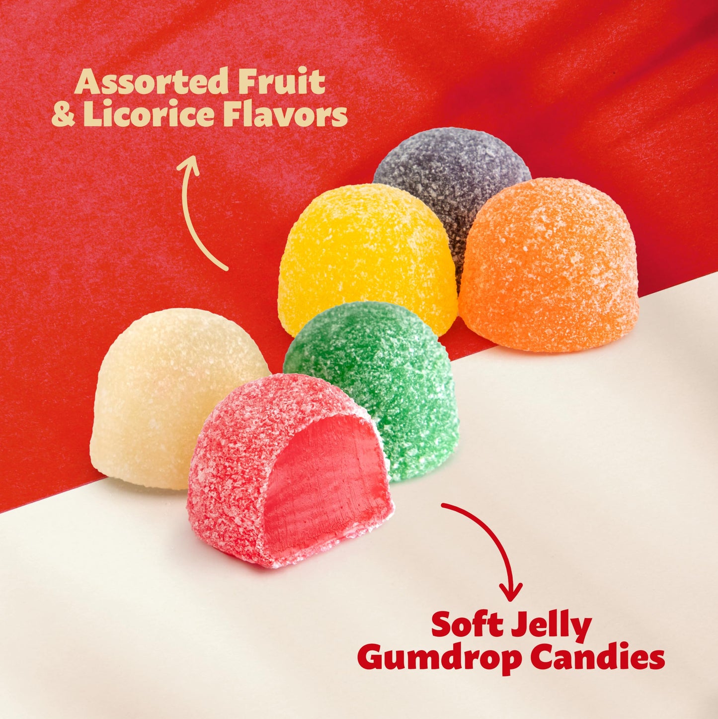 Gum Drops 2-Pound Pack | Giant Gumdrops Jelly Candy | Assorted Fruit and Licorice Flavors | Old Fashioned Gum Drops Candy for Holiday Buffets
