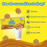 ChocZero Peanut Stackers Sandwich Cookies - Gluten Free, No Added Sugar, Keto Friendly Cookies with Peanut Butter Crème, 24 Cookies, 9 oz Box