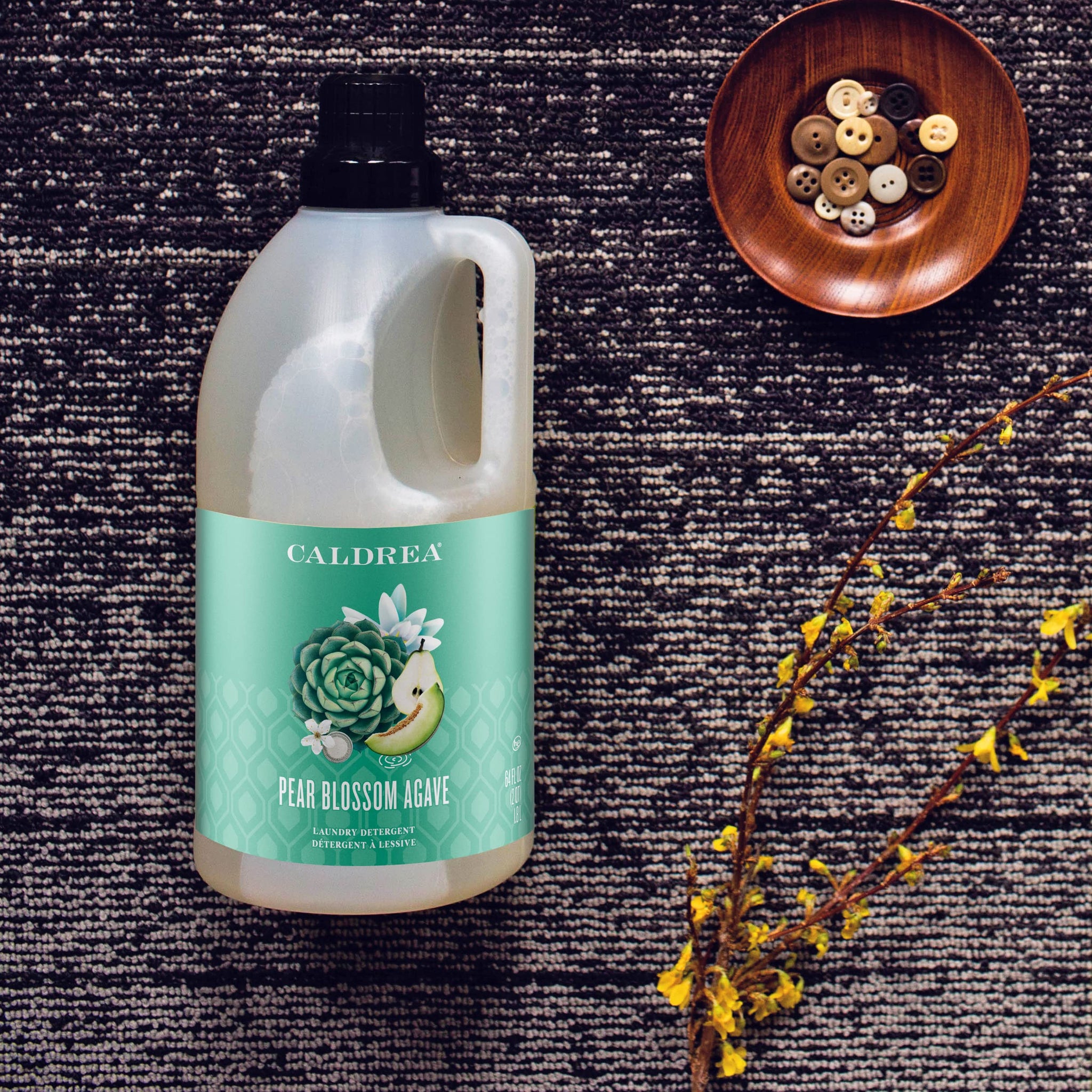 Caldrea Liquid Laundry Detergent, Effective for all Fabrics and all Temperatures, Pear Blossom Agave Scent, 64 oz