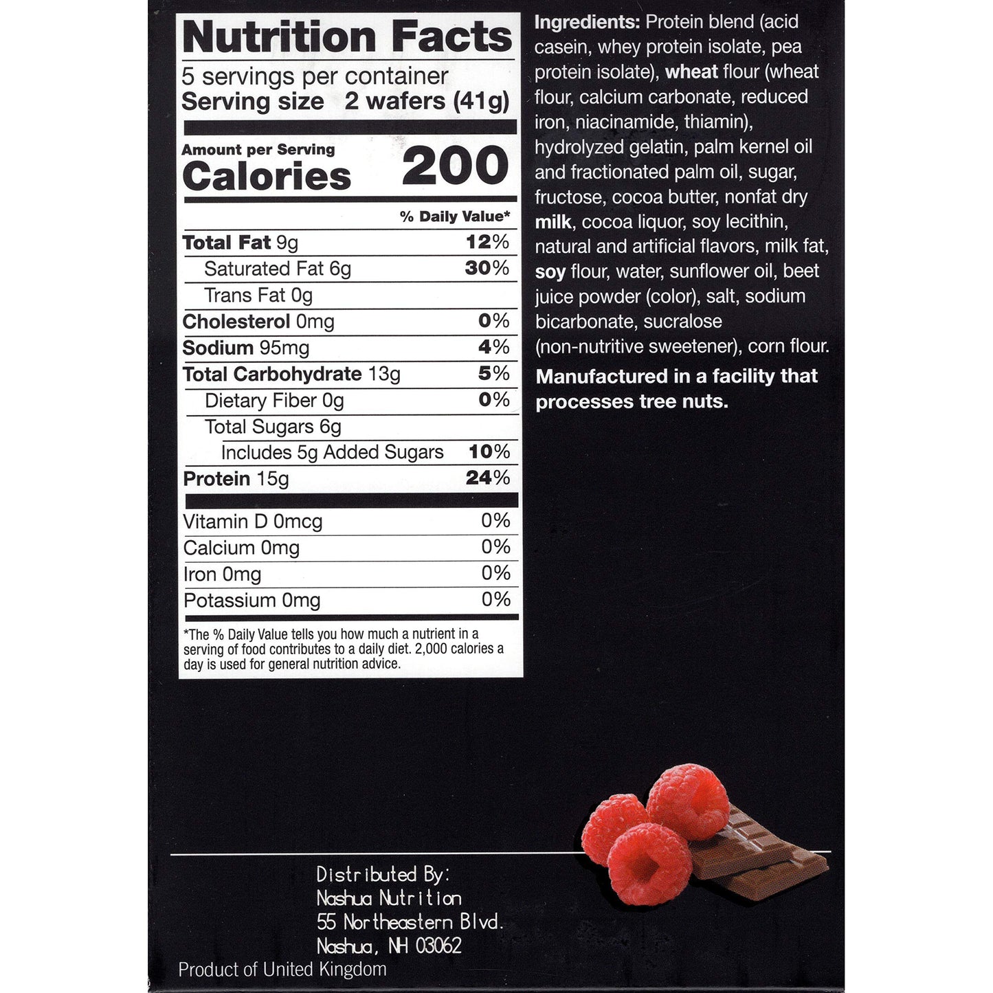 Proti-Thin High Protein Raspberry Wafer Squares, 15g Protein, Low Calorie, Low Carb, Low Sugar, Aspartame Free, Diet Wafer Bars, Healthy Snack, 2
