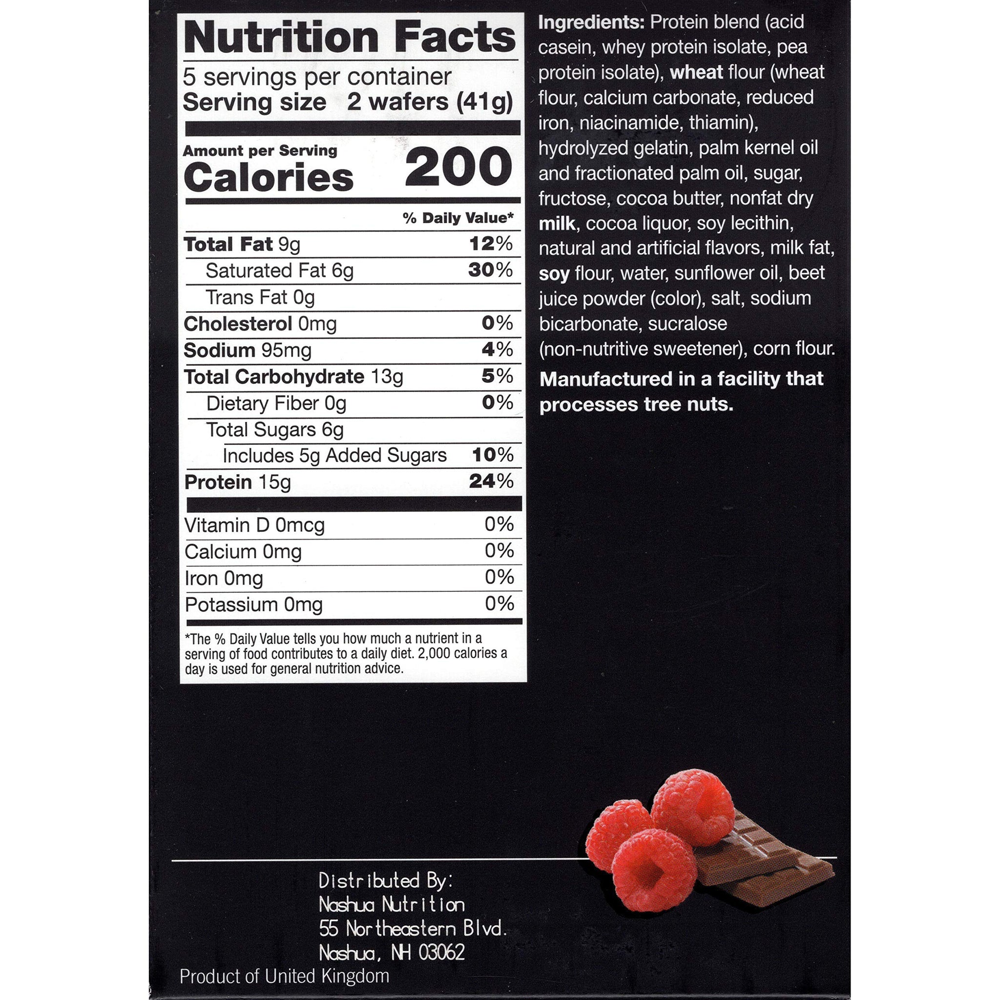 Proti-Thin High Protein Raspberry Wafer Squares, 15g Protein, Low Calorie, Low Carb, Low Sugar, Aspartame Free, Diet Wafer Bars, Healthy Snack, 2