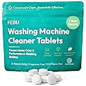 FEBU Washing Machine Cleaner Tablets Made in USA | Washer Machine Cleaner & Deodorizer | Removes Gunk & Grime | 7 Natural, Biodegradable, Plant-Based