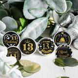 13 Years Old Round Candy Sticker - 13th Birthday Party Decor-Black Gold - Round Candy Sticker Party Favors - Labels Fit Chocolate Candy.5 Sheet of 150