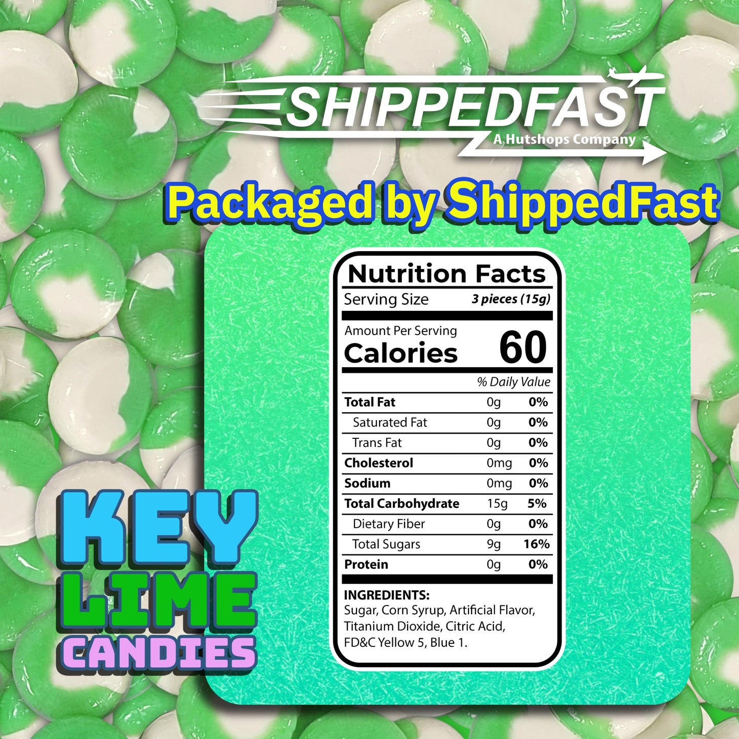 Key Lime Disc. Classic Candies. Individually Wrapped Hard Candy (1 Pound Bag). Net Wt. 16oz.