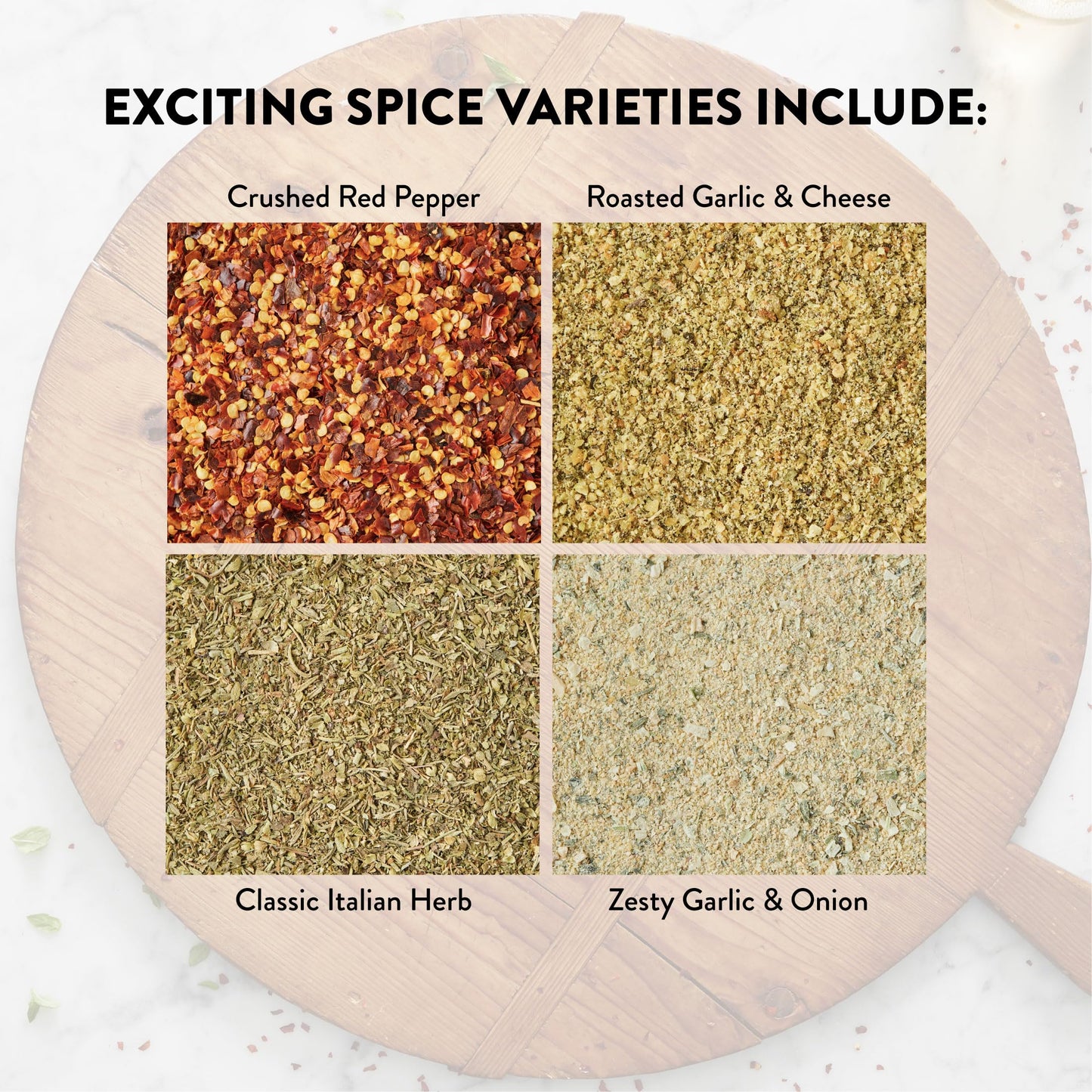 DeLallo 4 Spice Variety Pizza Seasoning Shaker, with Red Pepper, Garlic, Cheese, Italian Herb, Italian Seasoning for Garlic Knots and Calzones, 3.2 oz
