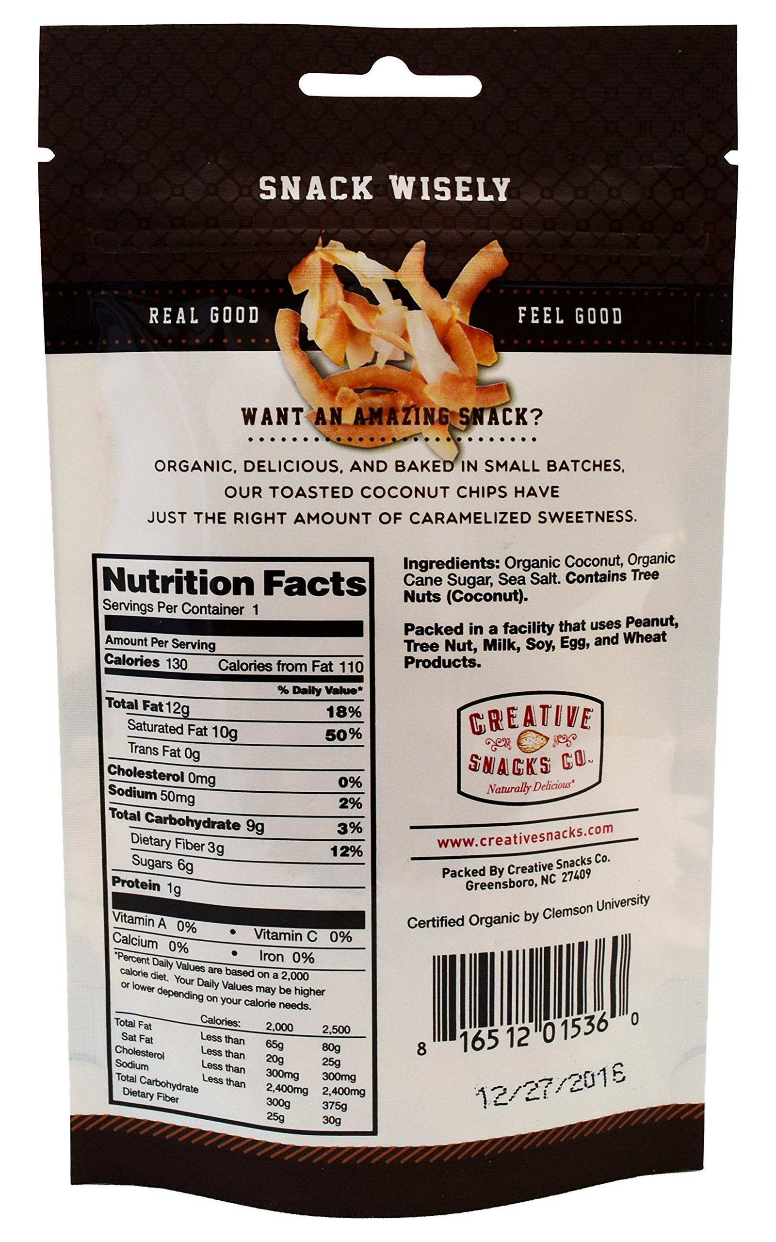 Creative Snack Chip Coconut Toasted Grab Go, 1 oz