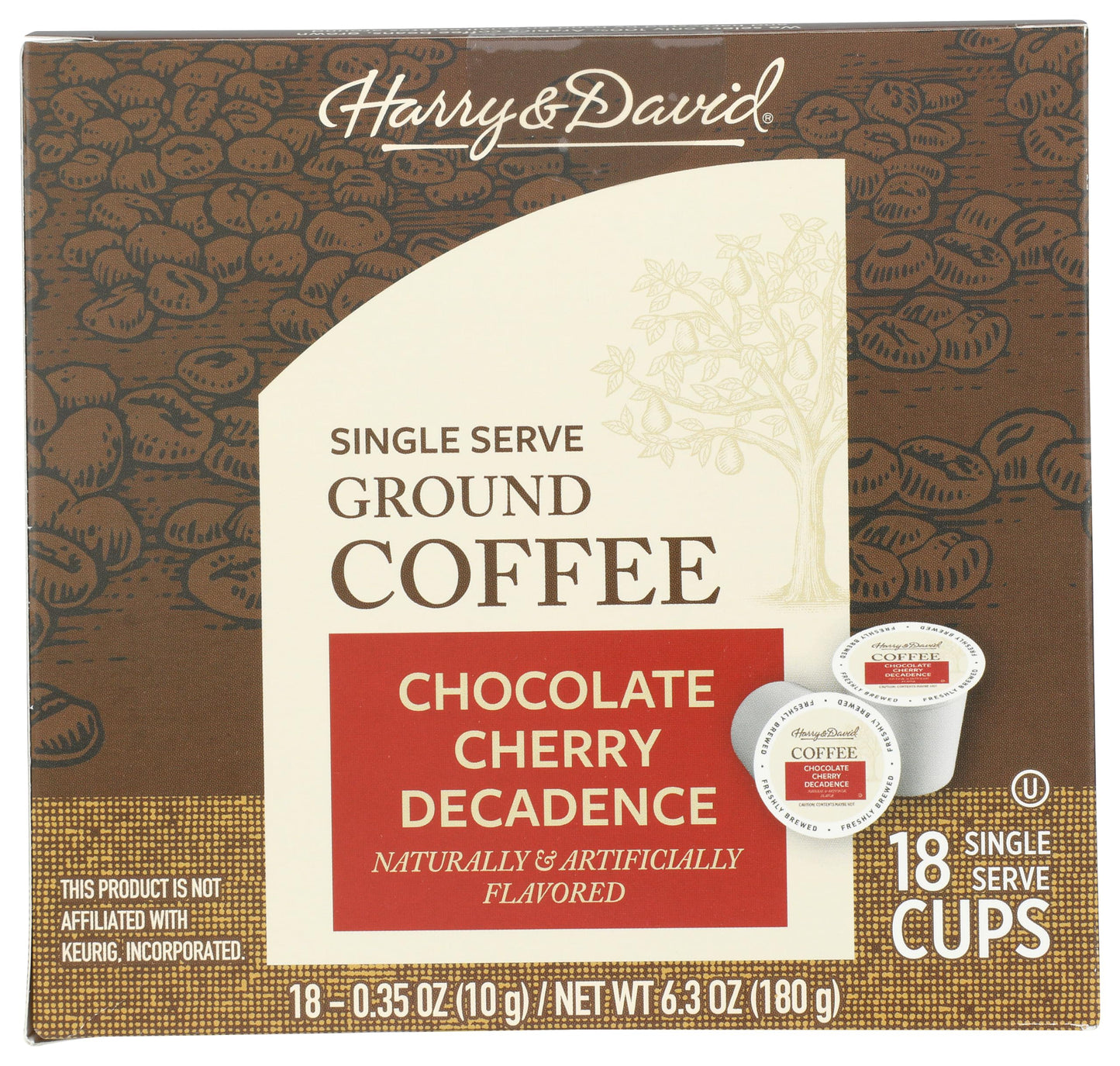 Harry & David Single Serve Coffee, Chocolate Cherry Decadence, 18 count box