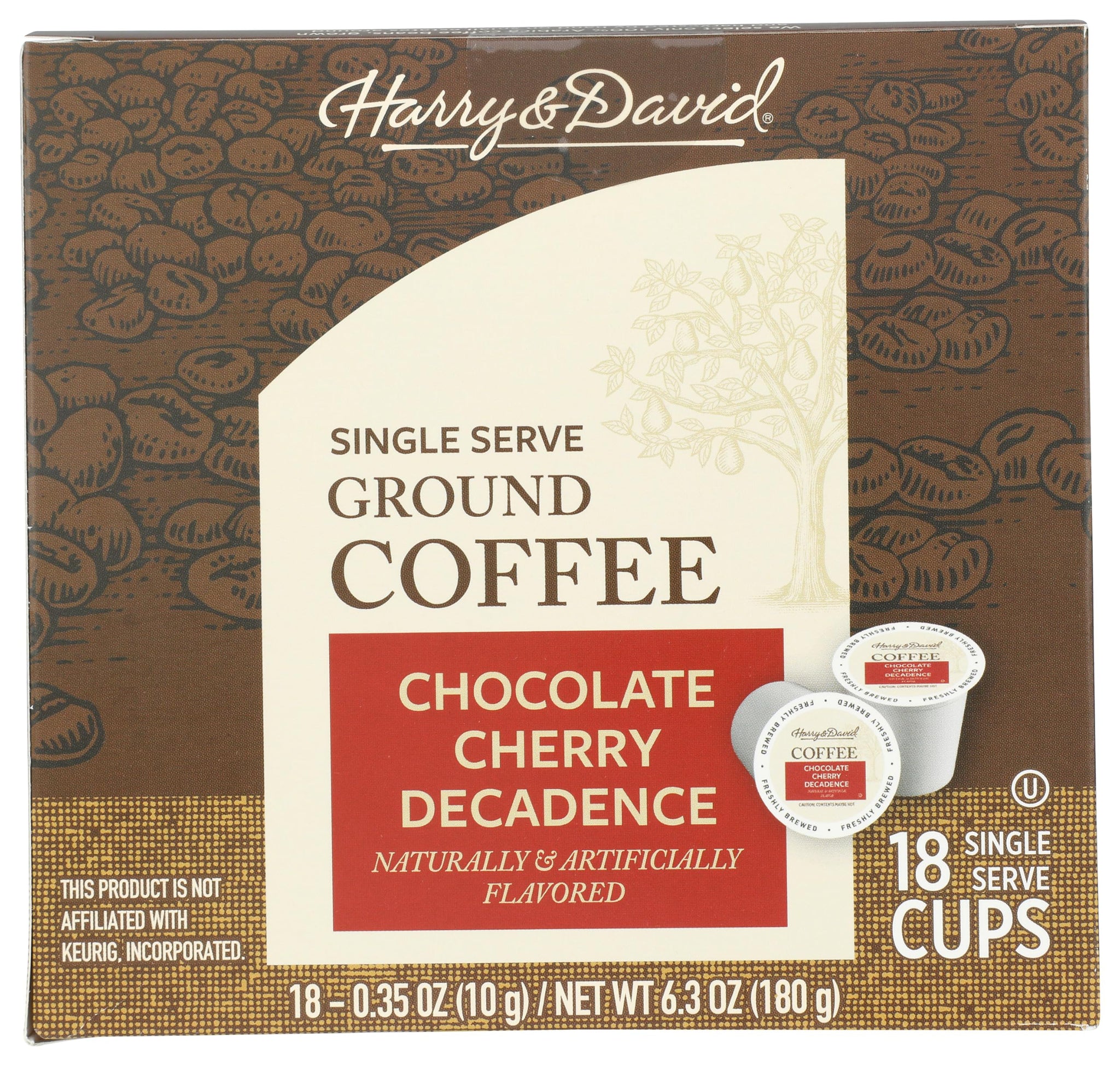Harry & David Single Serve Coffee, Chocolate Cherry Decadence, 18 count box