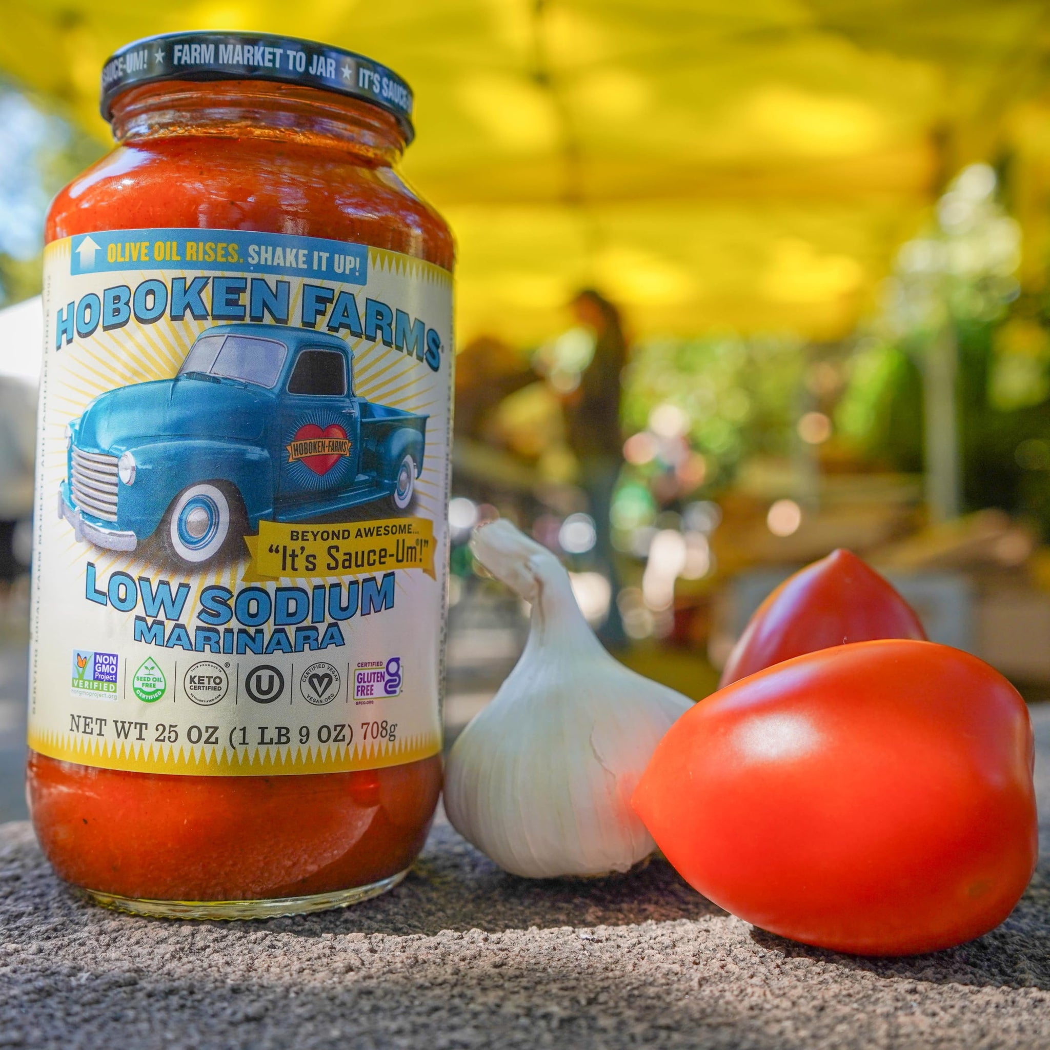 Hoboken Farms Low Sodium Marinara Sauce - Keto Certified, No Sugar Added, Non GMO Project Verified, Plant Based, and Paleo Friendly (25 Fl Oz, Pack