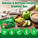 Cooper Street Granola Bakes Apple Cinnamon - Soft Baked Chewy Breakfast Granola Cookie Bars - Nut & Dairy Free School Safe Grain & Seeds Bars - 110