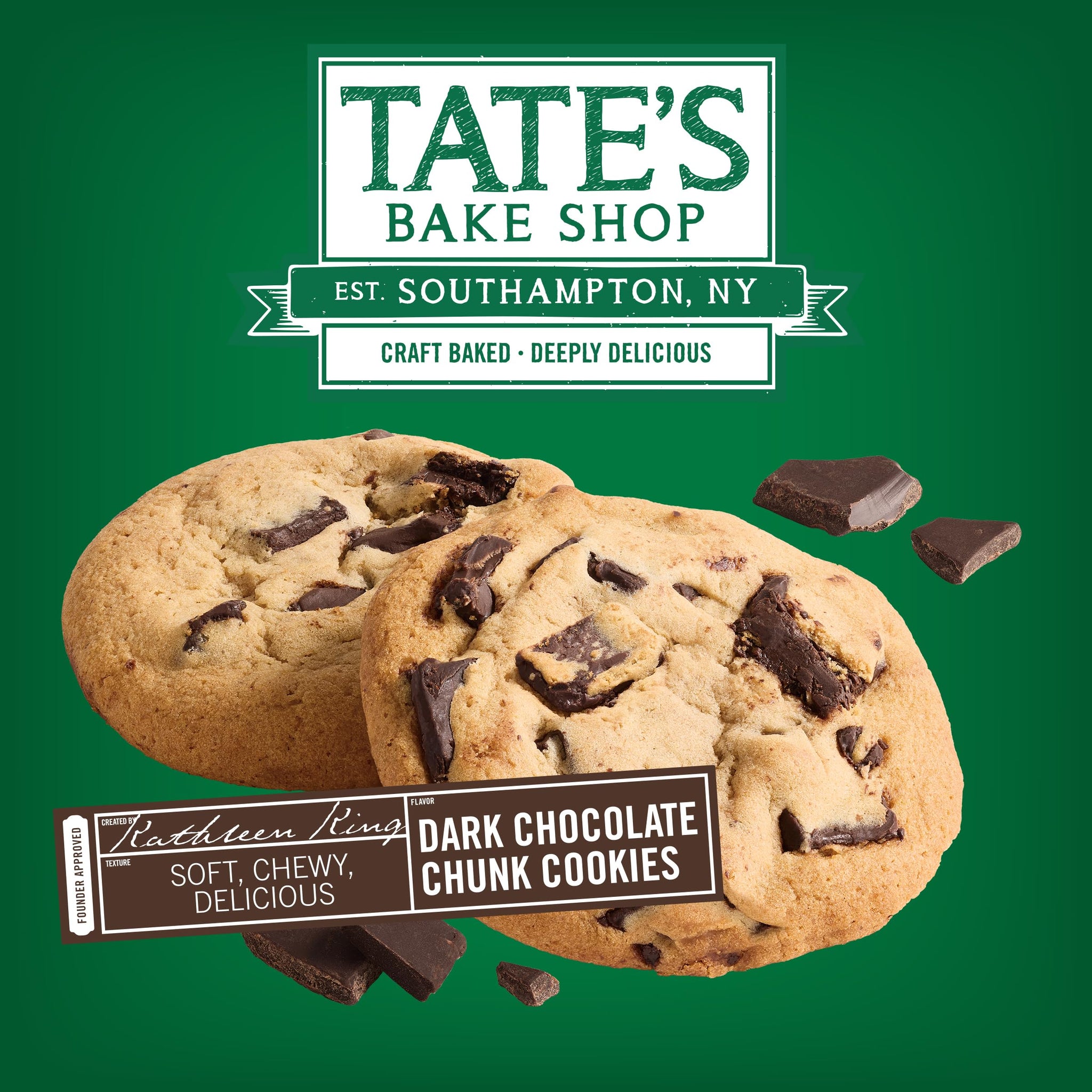 Tate's Bake Shop Soft Baked Cookies, Dark Chocolate Chunk, 4-8 oz Bags