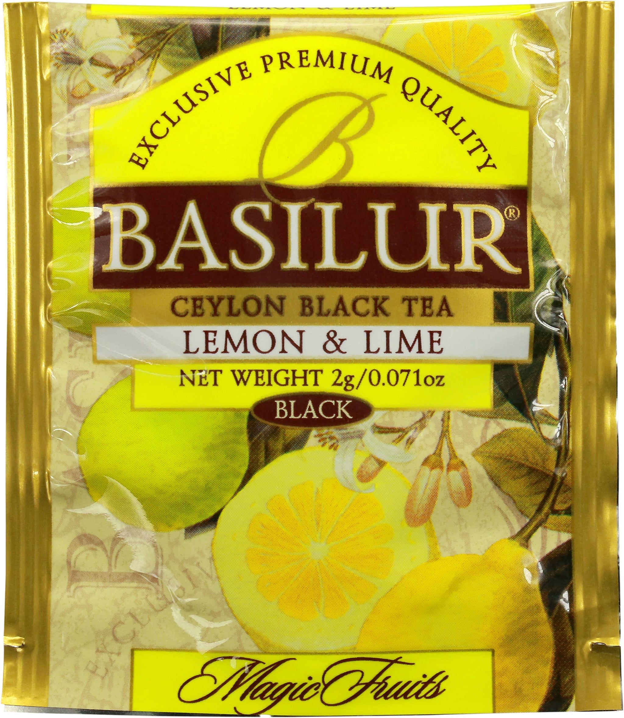 Basilur | Variety Pack Fruit Teas | Magic Fruits Collection | 4 Varities of Fruits teas | 20 Count Foil Enveloped - Pack of 2